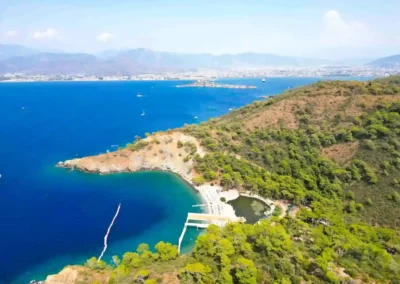 Fethiye bayanlar plajı kuşbakışı